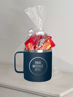 Coffee Mug With Candy and Custom Engraving